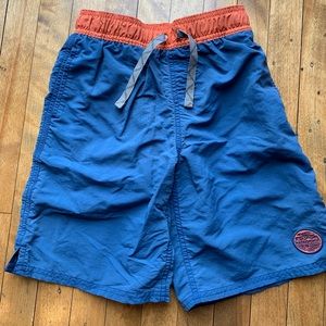 Patagonia swim shorts boys size medium Blue orange.
